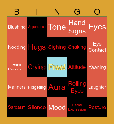 Nonverbal Communication Bingo Card