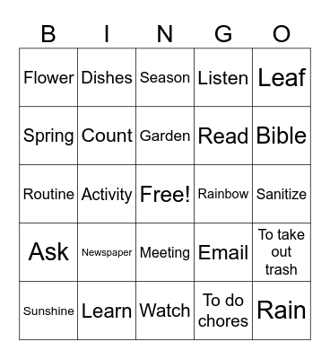 ASL Terms Bingo Card