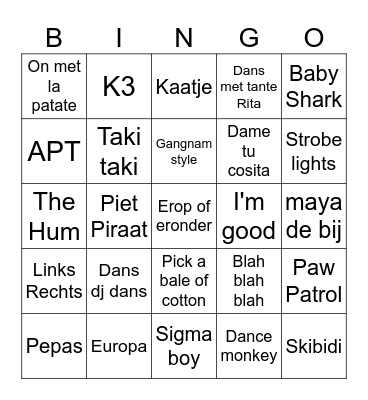Wild Wild West Junior Bingo Card