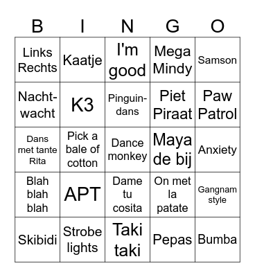 Wild wild west Junior Bingo Card