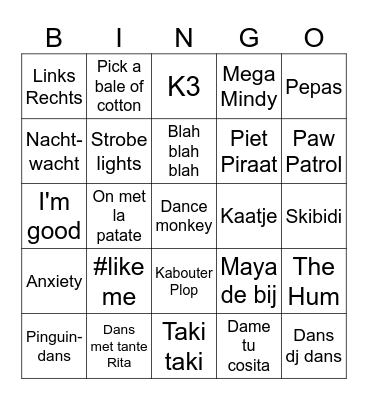 Wild wild west Junior Bingo Card