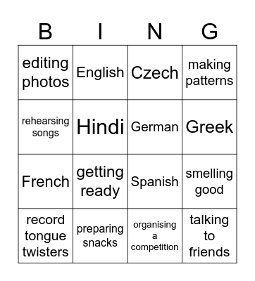 4.4 Bingo Card