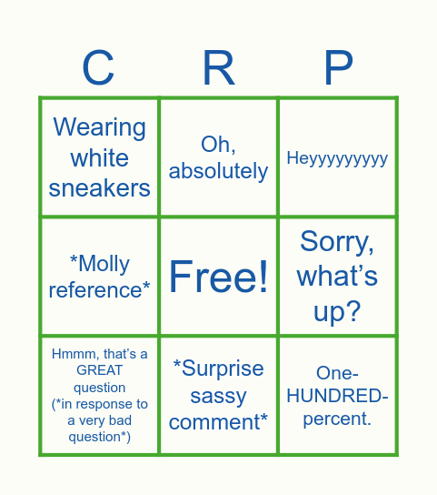 CHRIS PERRY BINGO Card