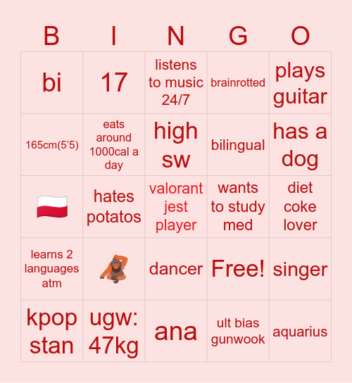 Niko bingo Card