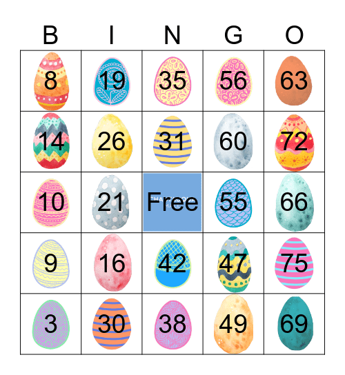 Happy Easter Bingo Card