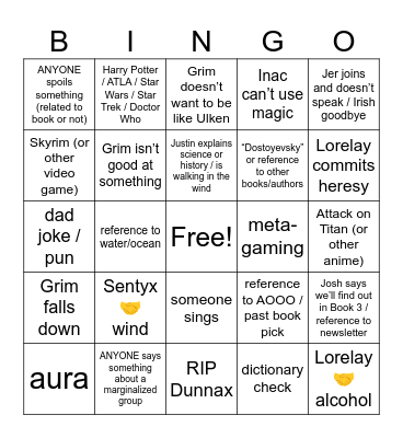 To Burn All Belief Ch 26-29 Bingo Card
