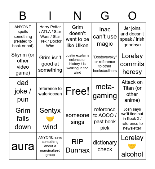 To Burn All Belief Ch 26-29 Bingo Card