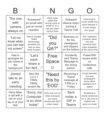Work Situations!-jrhm Bingo Card