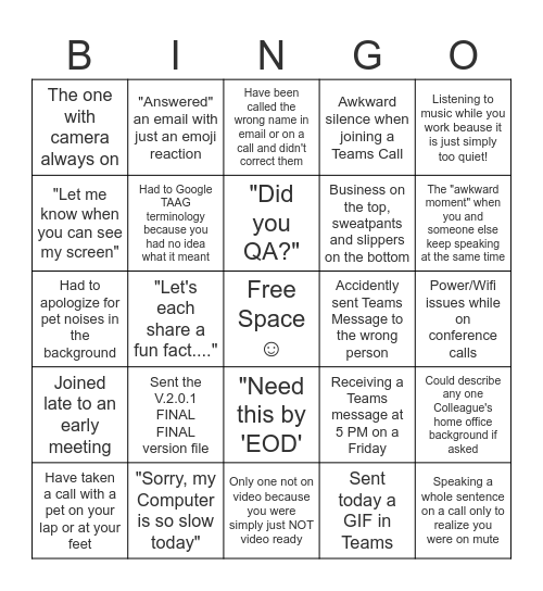 Work Situations!-jrhm Bingo Card