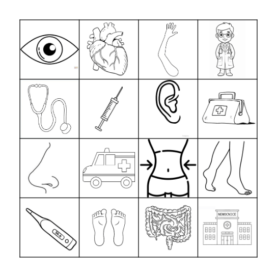Human body, doctor Bingo Card