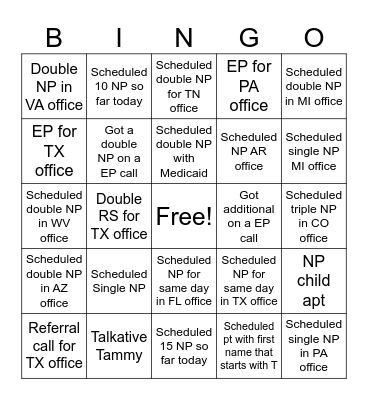 WEDNESDAY WE PLAY BINGO Card