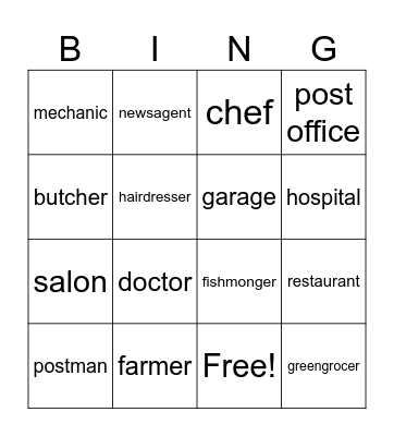 jobs Bingo Card
