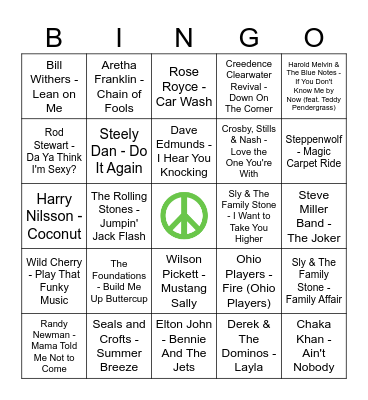 Sparky's 70th Part 1 Bingo Card