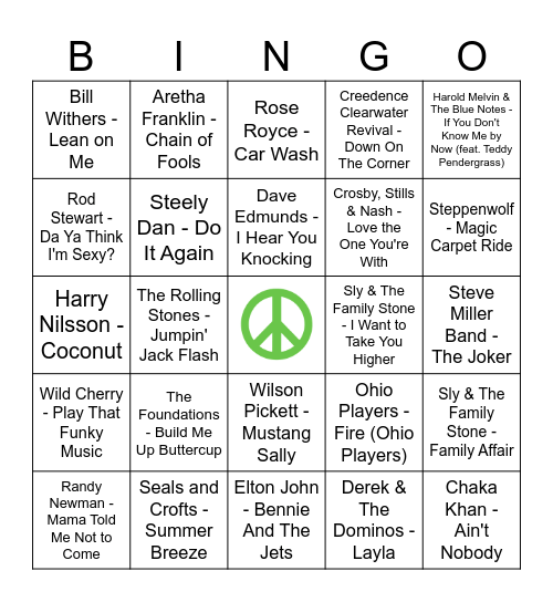 Sparky's 70th Part 1 Bingo Card