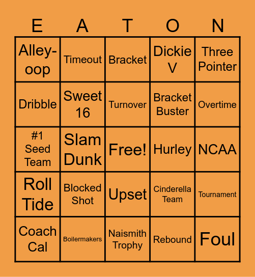 March Madness 2025 Bingo Card
