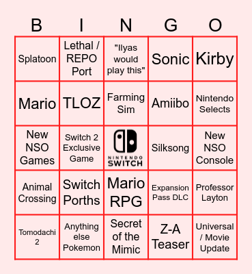 SWITCH DIRECT Bingo Card