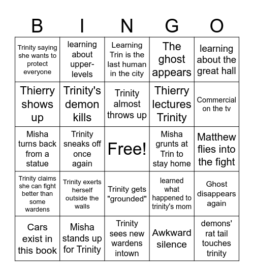 LQ Storm and Fury Ch. 2 Bingo Card