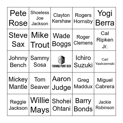 Baseball Bingo - Famous Players Bingo Card