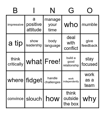 Start Up Level 3 Unit 10 Lessons 3 & 4 Bingo Card