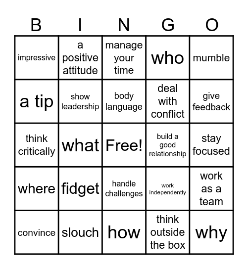 Start Up Level 3 Unit 10 Lessons 3 & 4 Bingo Card