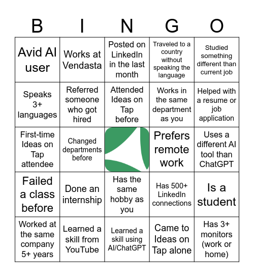 Tag us @vendasta Bingo Card