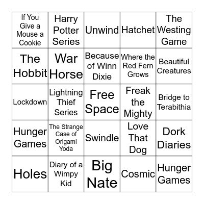 Book Bingo Card