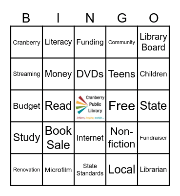 Cranberry Library BINGO Card