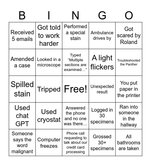 Lab Week 2025 Bingo Card