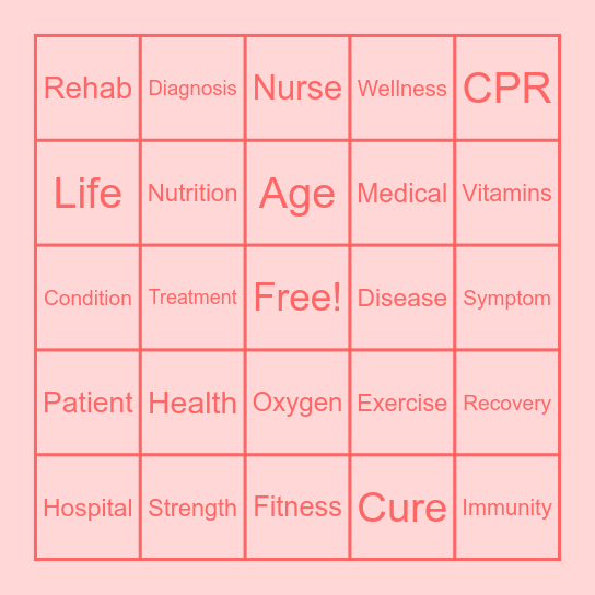 Healthcare Bingo Card