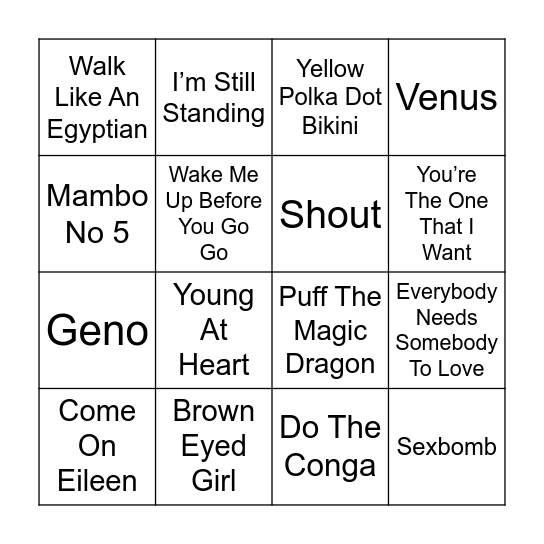 Round 1 Bingo Card