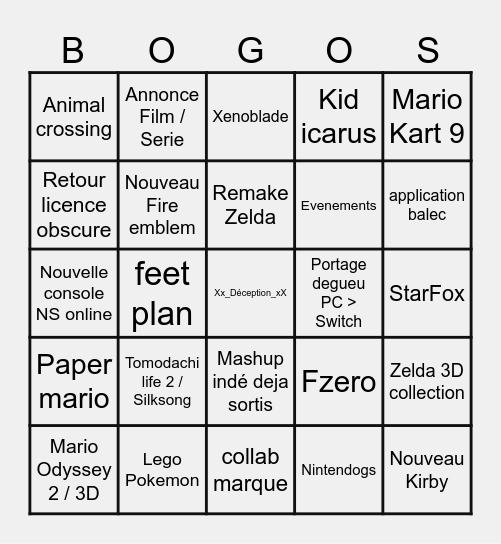 Bogos Bintendo Birect Bingo Card