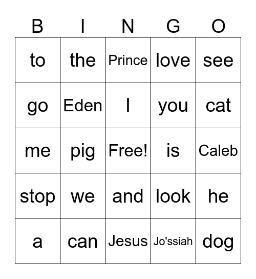 Edens Bingo Card Bingo Card