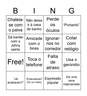 Bingo da natalina Cavaco Bingo Card