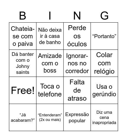 Bingo da natalina Cavaco Bingo Card