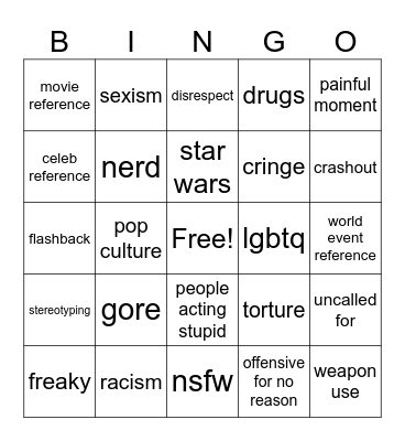 robot chicken Bingo Card