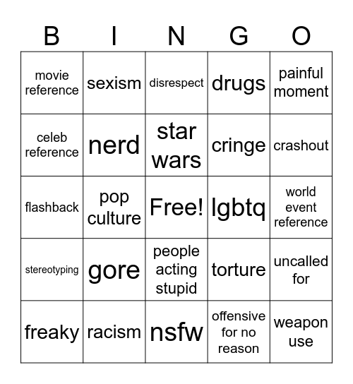 robot chicken Bingo Card