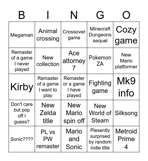 Switch Direct 27/3/25 Bingo Card