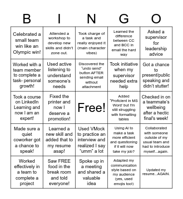 NACE BINGO! Bingo Card