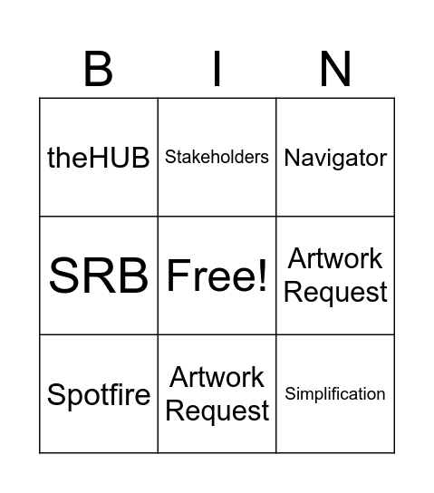GLM Bingo Card