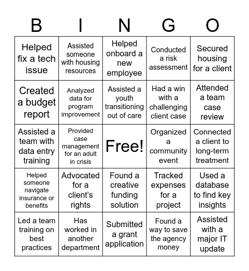 Region 3 Strategic Planning Bingo Card