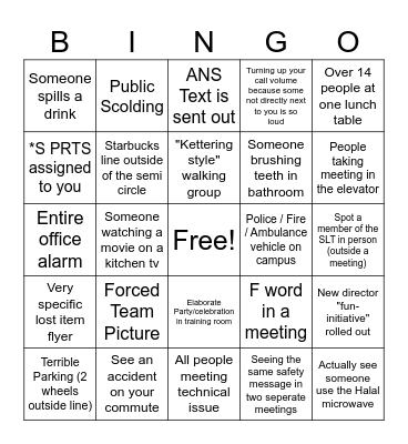 Office Bingo Card