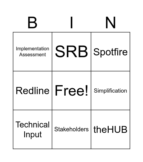 GLM Bingo Card