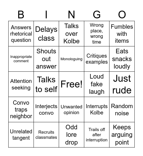 Sky Bingo Card