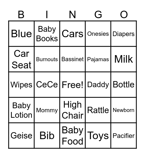 Baby Geise Bingo Card