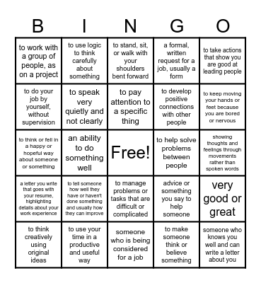 Start Up 3 Unit 10 Lessons 1, 3, 4 Vocabulary Bingo Card