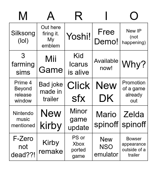 SWITCH DIRECT BINGO Card