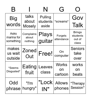 MURR Bingo Card