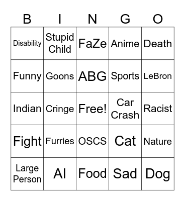 Reels Bingo Card