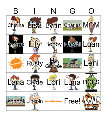 THE LOUD HOUSE Bingo Card