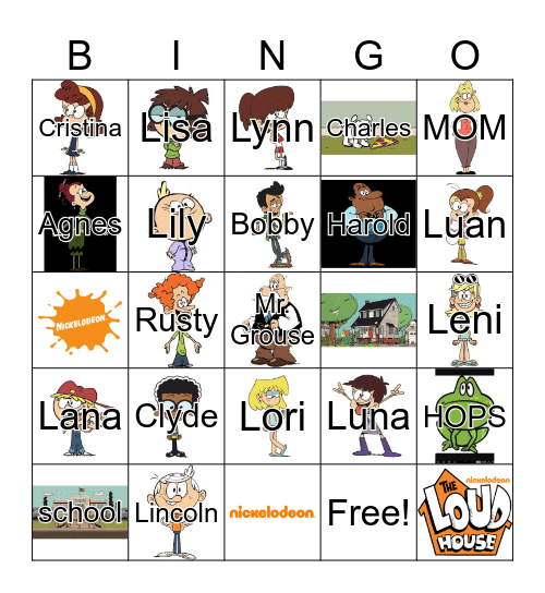 THE LOUD HOUSE Bingo Card